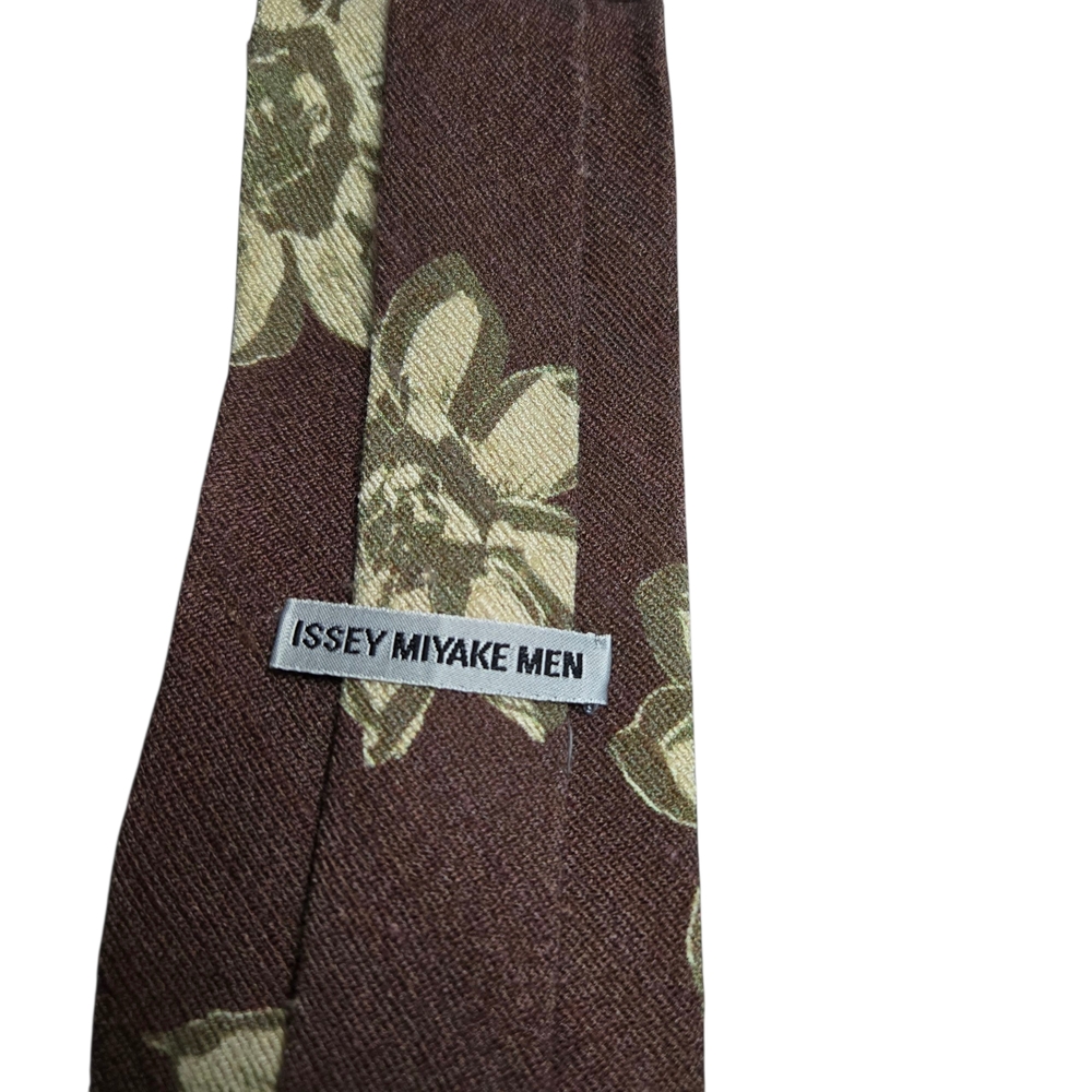 Issey Miyake Brown Floral Tie RETRO VINTAGE